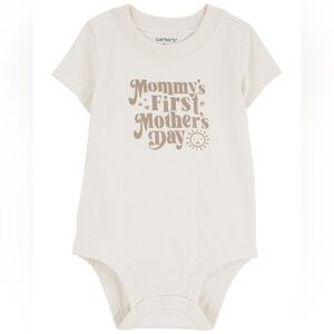 Carters Mommy's First Mother's Day Cream cotton Bodysuit 6m